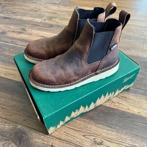 Danner Bull Run Chelsea Brown Leather Slip-On Boots